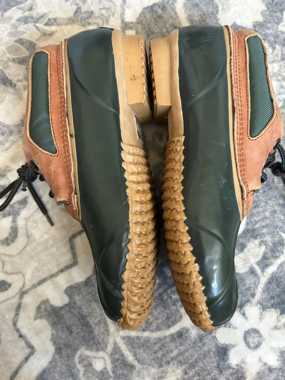 Men's Green & Brown Waterproof Duck Shoes